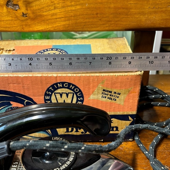 Vintage 50s Westinghouse Dry Iron clothes iron with original packaging - Picture 13 of 15
